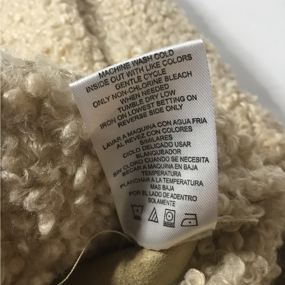 Gianni Bini Women’s Cream Teddy & Faux Leather Coat Jacket Size M NWOT - Picture 9 of 9